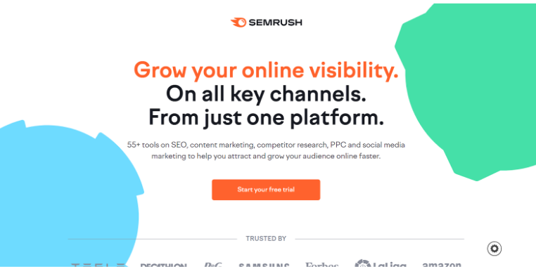 Semrush Free Trial Page