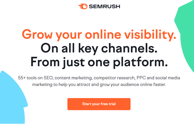 Teste gratuito da Semrush