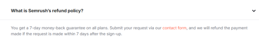 Semrush Refund Policy
